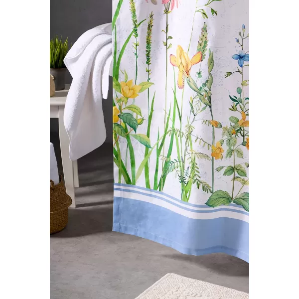 Maison d Hermine Shower Curtain 100 Cotton One Panel 70x72 Darkening Bath Shower Curtains Easy Hanging with 12 Button Holes for Bathrooms Tropiques07  Fleurs De Mai