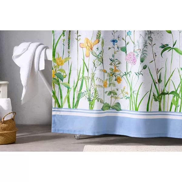 Maison d Hermine Shower Curtain 100 Cotton One Panel 70x72 Darkening Bath Shower Curtains Easy Hanging with 12 Button Holes for Bathrooms Tropiques07  Fleurs De Mai