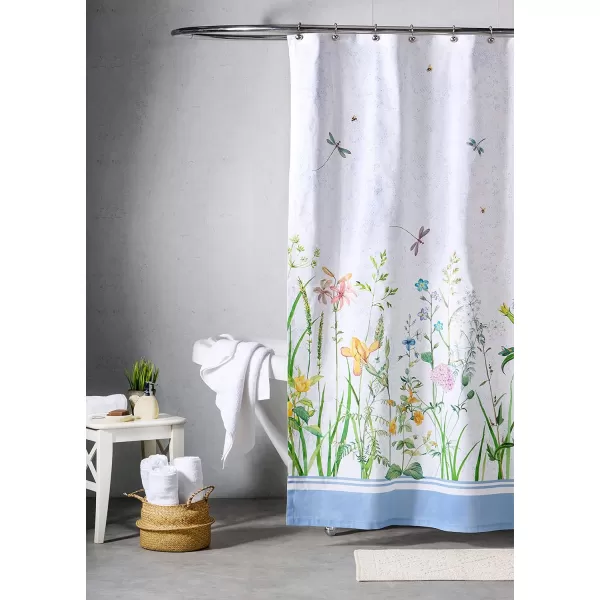 Maison d Hermine Shower Curtain 100 Cotton One Panel 70x72 Darkening Bath Shower Curtains Easy Hanging with 12 Button Holes for Bathrooms Tropiques07  Fleurs De Mai