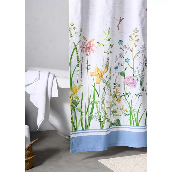 Maison d Hermine Shower Curtain 100 Cotton One Panel 70x72 Darkening Bath Shower Curtains Easy Hanging with 12 Button Holes for Bathrooms Tropiques07  Fleurs De Mai