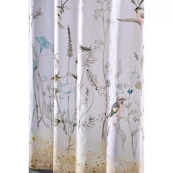 Maison d Hermine Shower Curtain 100 Cotton One Panel 70x72 Darkening Bath Shower Curtains Easy Hanging with 12 Button Holes for Bathrooms Tropiques09  Meadow Florals