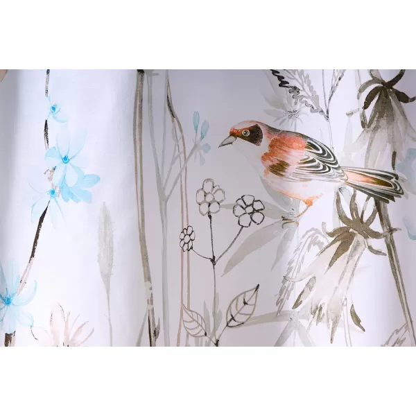 Maison d Hermine Shower Curtain 100 Cotton One Panel 70x72 Darkening Bath Shower Curtains Easy Hanging with 12 Button Holes for Bathrooms Tropiques09  Meadow Florals