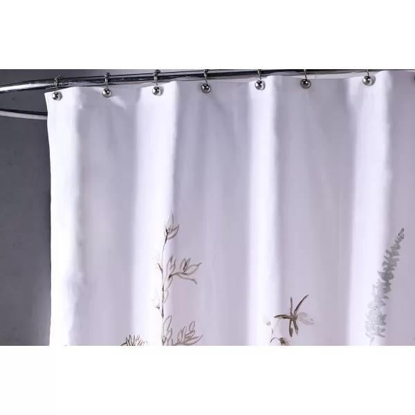 Maison d Hermine Shower Curtain 100 Cotton One Panel 70x72 Darkening Bath Shower Curtains Easy Hanging with 12 Button Holes for Bathrooms Tropiques09  Meadow Florals