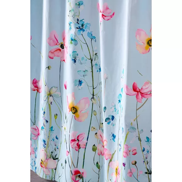 Maison d Hermine Shower Curtain 100 Cotton One Panel 70x72 Darkening Bath Shower Curtains Easy Hanging with 12 Button Holes for Bathrooms Tropiques10  Delphinium