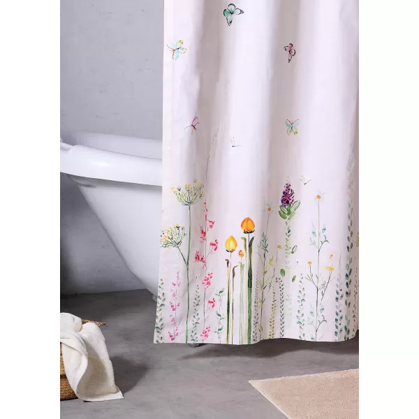 Maison d Hermine Shower Curtain 100 Cotton One Panel 70x72 Darkening Bath Shower Curtains Easy Hanging with 12 Button Holes for Bathrooms Tropiques12  Botanical Fresh