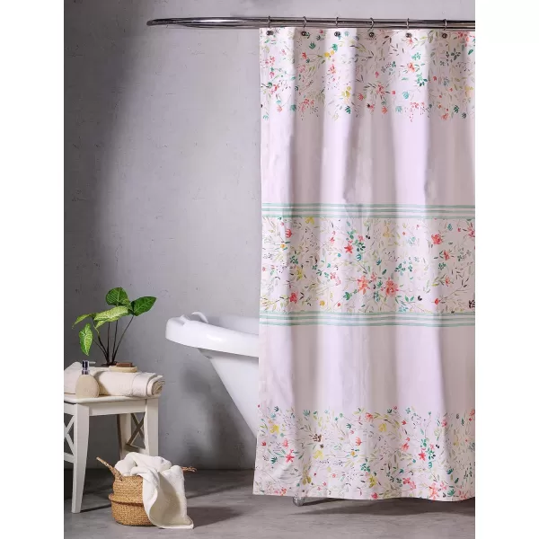 Maison d Hermine Shower Curtain 100 Cotton One Panel 70x72 Darkening Bath Shower Curtains Easy Hanging with 12 Button Holes for Bathrooms Tropiques13  Colmar