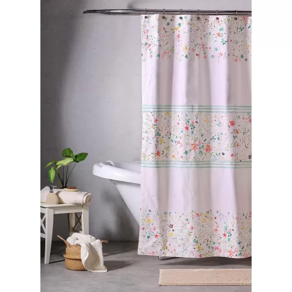Maison d Hermine Shower Curtain 100 Cotton One Panel 70x72 Darkening Bath Shower Curtains Easy Hanging with 12 Button Holes for Bathrooms Tropiques13  Colmar