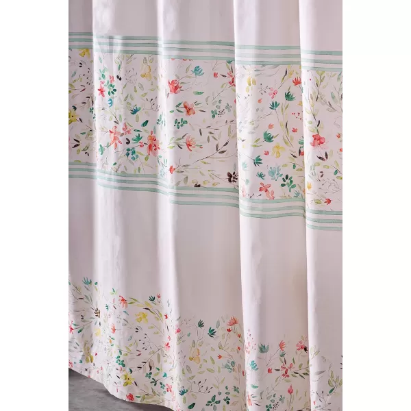 Maison d Hermine Shower Curtain 100 Cotton One Panel 70x72 Darkening Bath Shower Curtains Easy Hanging with 12 Button Holes for Bathrooms Tropiques13  Colmar