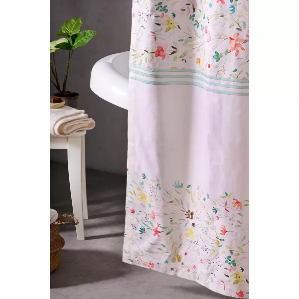 Maison d Hermine Shower Curtain 100 Cotton One Panel 70x72 Darkening Bath Shower Curtains Easy Hanging with 12 Button Holes for Bathrooms Tropiques13  Colmar