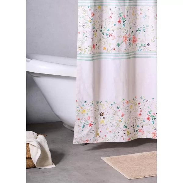 Maison d Hermine Shower Curtain 100 Cotton One Panel 70x72 Darkening Bath Shower Curtains Easy Hanging with 12 Button Holes for Bathrooms Tropiques13  Colmar