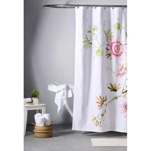 Maison d Hermine Shower Curtain 100 Cotton One Panel 70x72 Darkening Bath Shower Curtains Easy Hanging with 12 Button Holes for Bathrooms Tropiques14  Passion