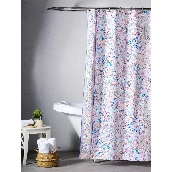 Maison d Hermine Shower Curtain 100 Cotton One Panel 70x72 Darkening Bath Shower Curtains Easy Hanging with 12 Button Holes for Bathrooms Tropiques19  Indian Floral