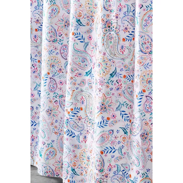 Maison d Hermine Shower Curtain 100 Cotton One Panel 70x72 Darkening Bath Shower Curtains Easy Hanging with 12 Button Holes for Bathrooms Tropiques19  Indian Floral