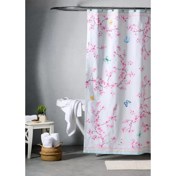 Maison d Hermine Shower Curtain 100 Cotton One Panel 70x72 Darkening Bath Shower Curtains Easy Hanging with 12 Button Holes for Bathrooms TropiquesBlossom