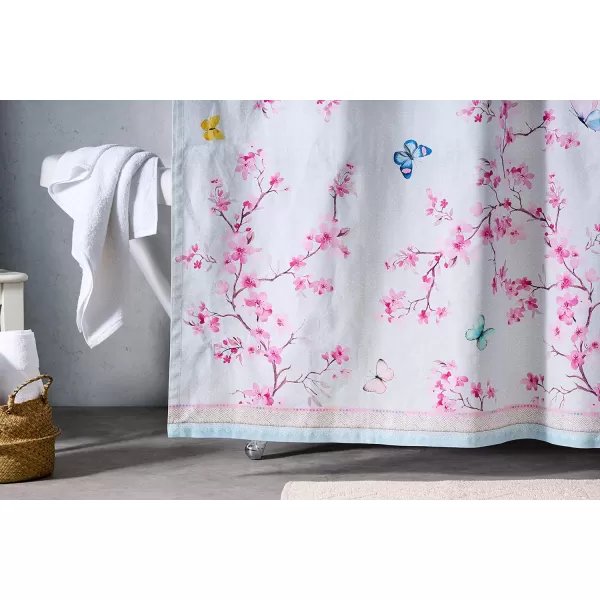 Maison d Hermine Shower Curtain 100 Cotton One Panel 70x72 Darkening Bath Shower Curtains Easy Hanging with 12 Button Holes for Bathrooms TropiquesBlossom