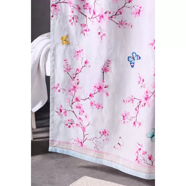 Maison d Hermine Shower Curtain 100 Cotton One Panel 70x72 Darkening Bath Shower Curtains Easy Hanging with 12 Button Holes for Bathrooms TropiquesBlossom