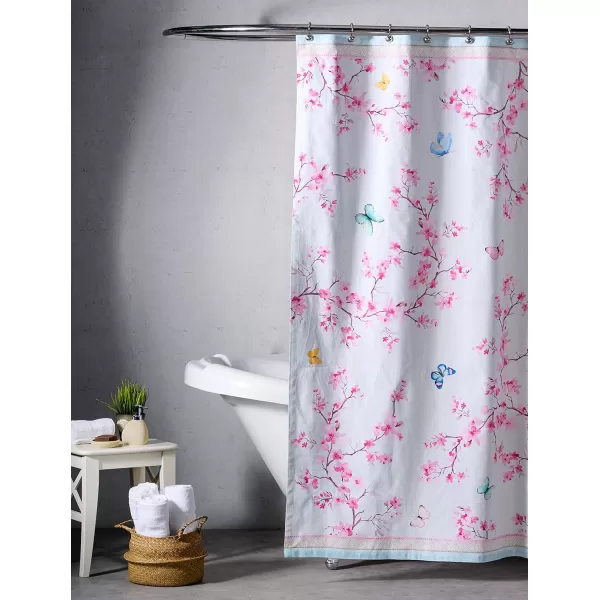 Maison d Hermine Shower Curtain 100 Cotton One Panel 70x72 Darkening Bath Shower Curtains Easy Hanging with 12 Button Holes for Bathrooms TropiquesBlossom