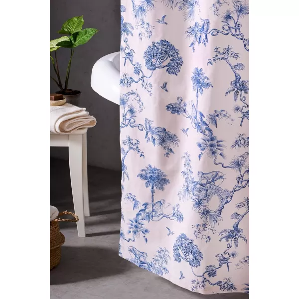 Maison d Hermine Shower Curtain 100 Cotton One Panel 70x72 Darkening Bath Shower Curtains Easy Hanging with 12 Button Holes for Bathrooms TropiquesBonobo