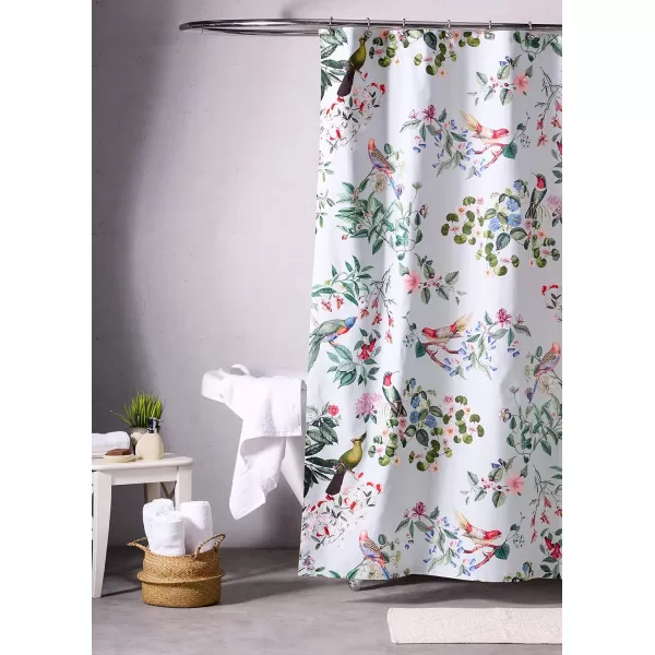 Maison d Hermine Shower Curtain 100 Cotton One Panel 70x72 Darkening Bath Shower Curtains Easy Hanging with 12 Button Holes for Bathrooms TropiquesEden