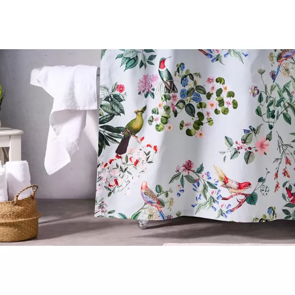 Maison d Hermine Shower Curtain 100 Cotton One Panel 70x72 Darkening Bath Shower Curtains Easy Hanging with 12 Button Holes for Bathrooms TropiquesEden