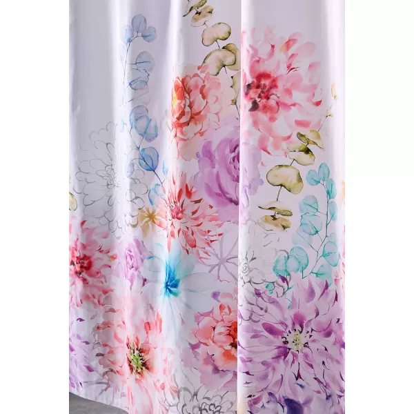 Maison d Hermine Shower Curtain 100 Cotton One Panel 70x72 Darkening Bath Shower Curtains Easy Hanging with 12 Button Holes for Bathrooms TropiquesFloral Love