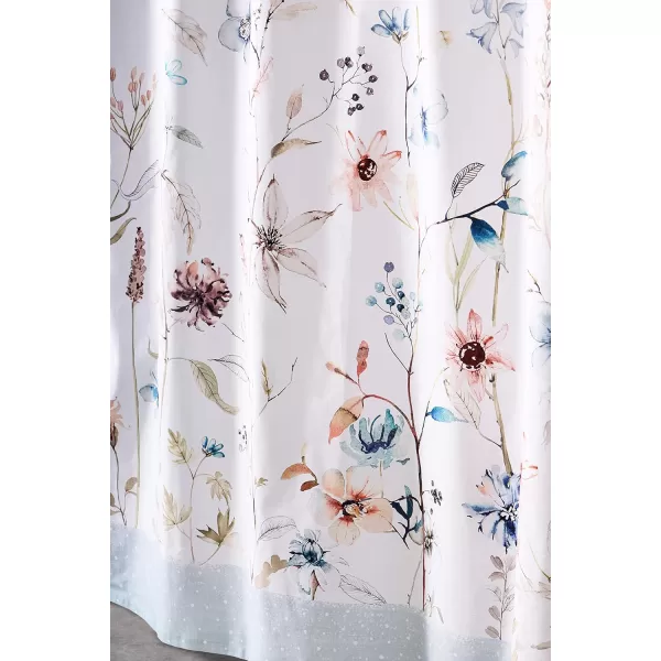 Maison d Hermine Shower Curtain 100 Cotton One Panel 70x72 Darkening Bath Shower Curtains Easy Hanging with 12 Button Holes for Bathrooms TropiquesIce Florals