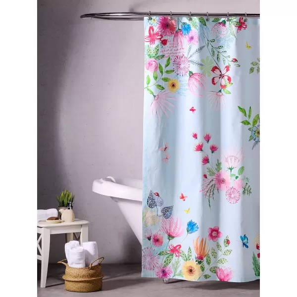 Maison d Hermine Shower Curtain 100 Cotton One Panel 70x72 Darkening Bath Shower Curtains Easy Hanging with 12 Button Holes for Bathrooms TropiquesJardin Dete