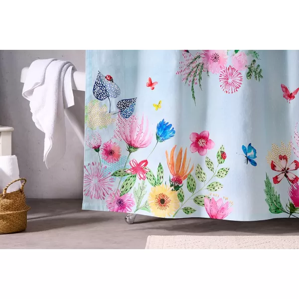 Maison d Hermine Shower Curtain 100 Cotton One Panel 70x72 Darkening Bath Shower Curtains Easy Hanging with 12 Button Holes for Bathrooms TropiquesJardin Dete