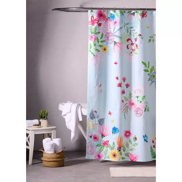 Maison d Hermine Shower Curtain 100 Cotton One Panel 70x72 Darkening Bath Shower Curtains Easy Hanging with 12 Button Holes for Bathrooms TropiquesJardin Dete
