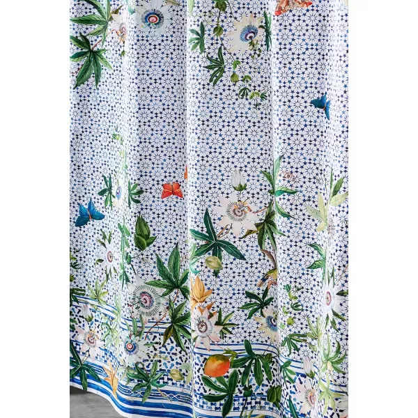 Maison d Hermine Shower Curtain 100 Cotton One Panel 70x72 Darkening Bath Shower Curtains Easy Hanging with 12 Button Holes for Bathrooms TropiquesPassiflora