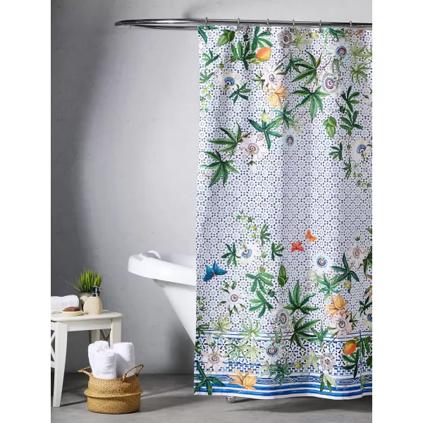 Maison d Hermine Shower Curtain 100 Cotton One Panel 70x72 Darkening Bath Shower Curtains Easy Hanging with 12 Button Holes for Bathrooms TropiquesPassiflora