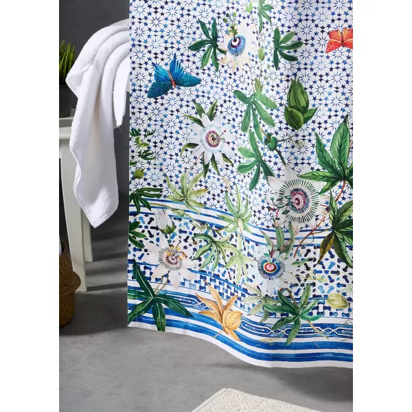 Maison d Hermine Shower Curtain 100 Cotton One Panel 70x72 Darkening Bath Shower Curtains Easy Hanging with 12 Button Holes for Bathrooms TropiquesPassiflora