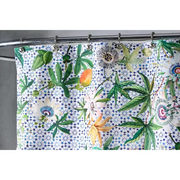 Maison d Hermine Shower Curtain 100 Cotton One Panel 70x72 Darkening Bath Shower Curtains Easy Hanging with 12 Button Holes for Bathrooms TropiquesPassiflora