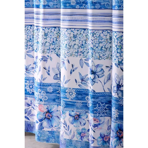 Maison d Hermine Shower Curtain 100 Cotton One Panel 70x72 Darkening Bath Shower Curtains Easy Hanging with 12 Button Holes for Bathrooms TropiquesSummer Blue