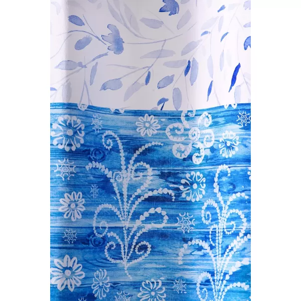 Maison d Hermine Shower Curtain 100 Cotton One Panel 70x72 Darkening Bath Shower Curtains Easy Hanging with 12 Button Holes for Bathrooms TropiquesSummer Blue