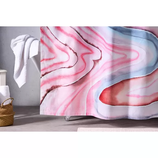 Maison d Hermine Shower Curtain 100 Cotton One Panel 70x72 Darkening Bath Shower Curtains Easy Hanging with 12 Button Holes for Bathrooms TropiquesSweet Marbles