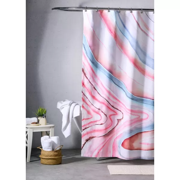 Maison d Hermine Shower Curtain 100 Cotton One Panel 70x72 Darkening Bath Shower Curtains Easy Hanging with 12 Button Holes for Bathrooms TropiquesSweet Marbles