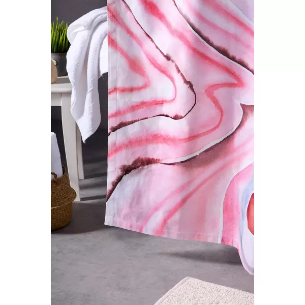 Maison d Hermine Shower Curtain 100 Cotton One Panel 70x72 Darkening Bath Shower Curtains Easy Hanging with 12 Button Holes for Bathrooms TropiquesSweet Marbles