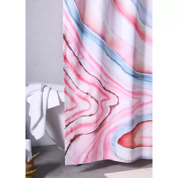 Maison d Hermine Shower Curtain 100 Cotton One Panel 70x72 Darkening Bath Shower Curtains Easy Hanging with 12 Button Holes for Bathrooms TropiquesSweet Marbles