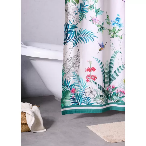 Maison d Hermine Shower Curtain 100 Cotton One Panel 70x72 Darkening Bath Shower Curtains Easy Hanging with 12 Button Holes for Bathrooms TropiquesTropiques
