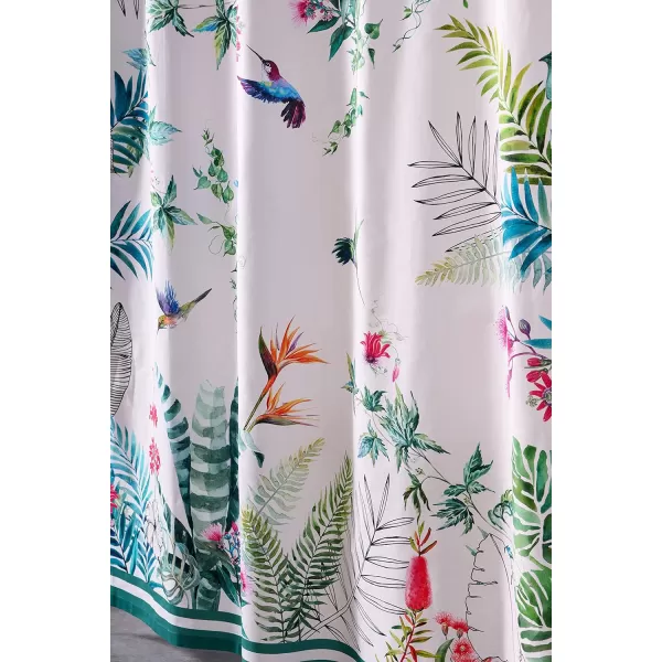 Maison d Hermine Shower Curtain 100 Cotton One Panel 70x72 Darkening Bath Shower Curtains Easy Hanging with 12 Button Holes for Bathrooms TropiquesTropiques