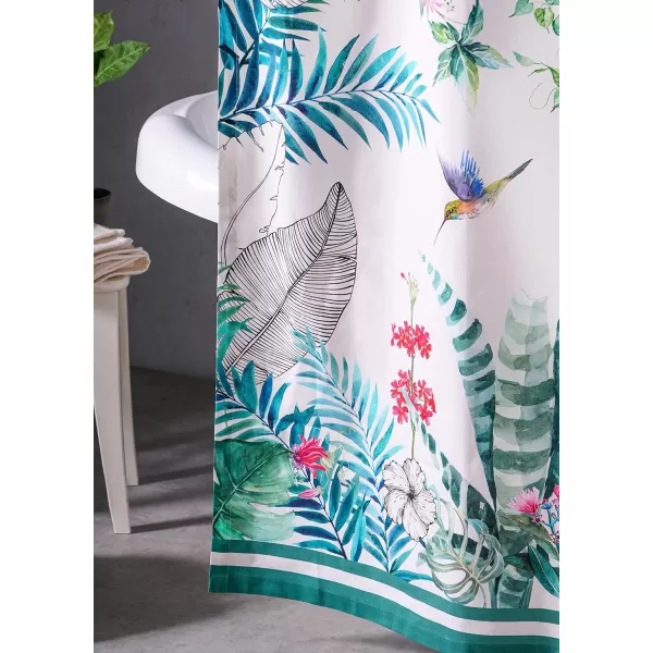 Maison d Hermine Shower Curtain 100 Cotton One Panel 70x72 Darkening Bath Shower Curtains Easy Hanging with 12 Button Holes for Bathrooms TropiquesTropiques