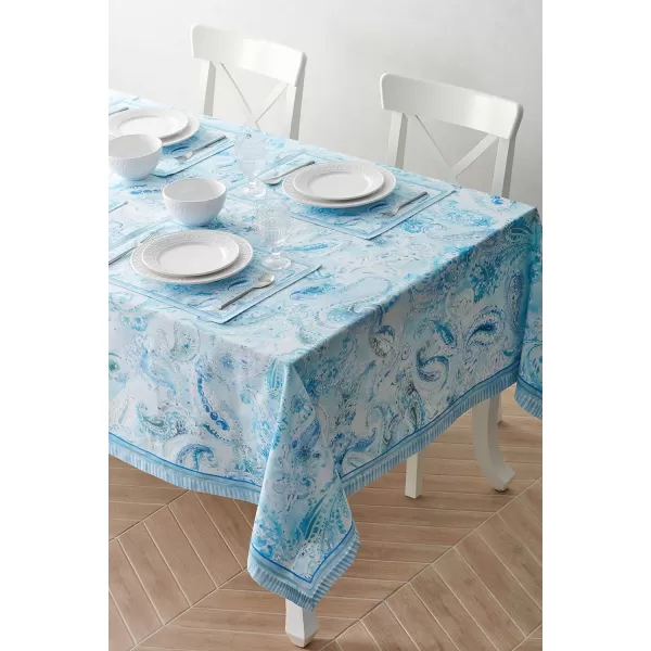 Maison d Hermine Table Cover 100 Combed Cotton Premium Decorative Tablecloth 70x108 Rectangle Tablecloths Washable for Dining Home Wedding Banquet Buffet  Pastries70x90 Table Cloth Paisley Blues