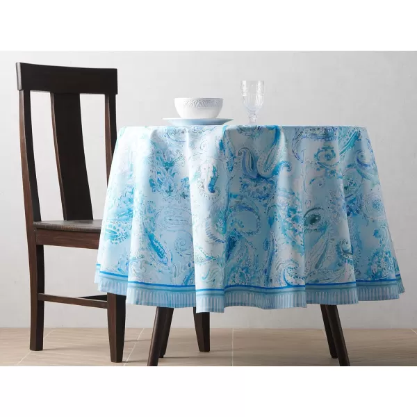 Maison d Hermine Table Cover 100 Combed Cotton Premium Decorative Tablecloth 70x108 Rectangle Tablecloths Washable for Dining Home Wedding Banquet Buffet  Pastries70 Diameter Table Cloth Paisley Blues