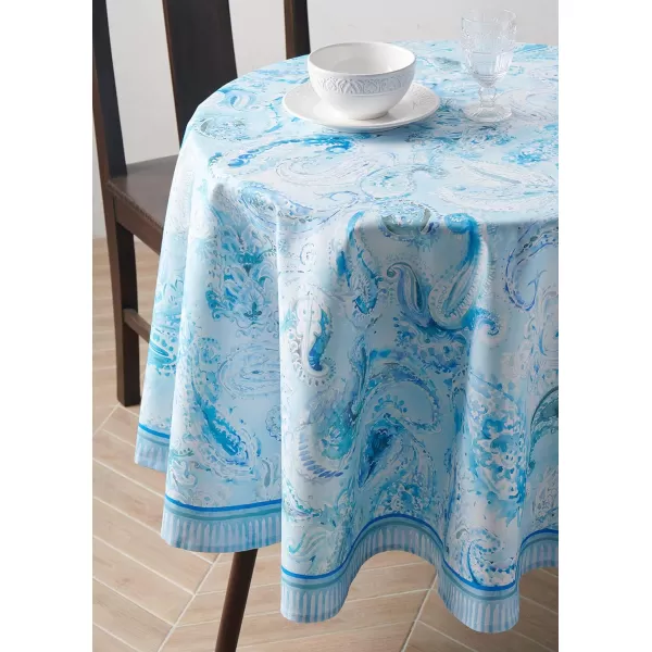 Maison d Hermine Table Cover 100 Combed Cotton Premium Decorative Tablecloth 70x108 Rectangle Tablecloths Washable for Dining Home Wedding Banquet Buffet  Pastries70 Diameter Table Cloth Paisley Blues