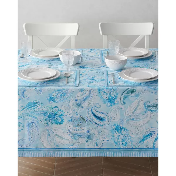 Maison d Hermine Table Cover 100 Combed Cotton Premium Decorative Tablecloth 70x108 Rectangle Tablecloths Washable for Dining Home Wedding Banquet Buffet  Pastries70x90 Table Cloth Paisley Blues