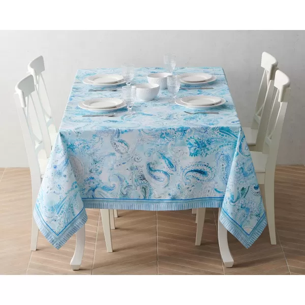 Maison d Hermine Table Cover 100 Combed Cotton Premium Decorative Tablecloth 70x108 Rectangle Tablecloths Washable for Dining Home Wedding Banquet Buffet  Pastries70x90 Table Cloth Paisley Blues