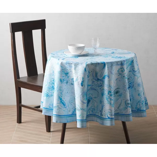 Maison d Hermine Table Cover 100 Combed Cotton Premium Decorative Tablecloth 70x108 Rectangle Tablecloths Washable for Dining Home Wedding Banquet Buffet  Pastries70 Diameter Table Cloth Paisley Blues