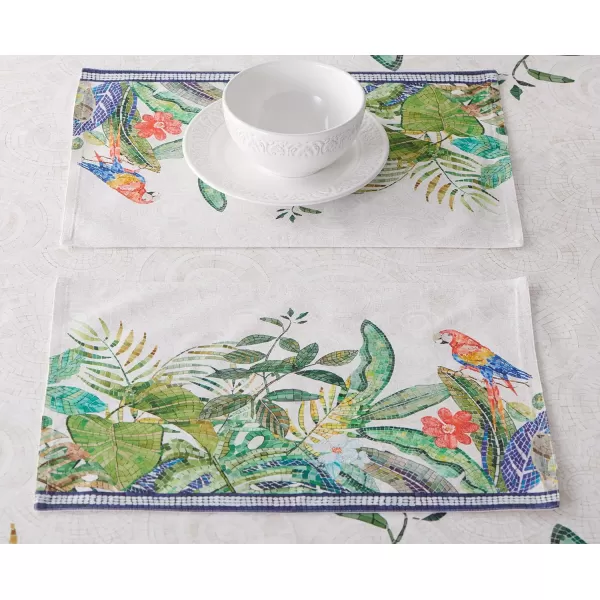Maison d Hermine Table Cover 100 Combed Cotton Premium Decorative Tablecloth 70x108 Rectangle Tablecloths Washable for Dining Home Wedding Banquet Buffet  Pastries13x19 Placemats Mosaic
