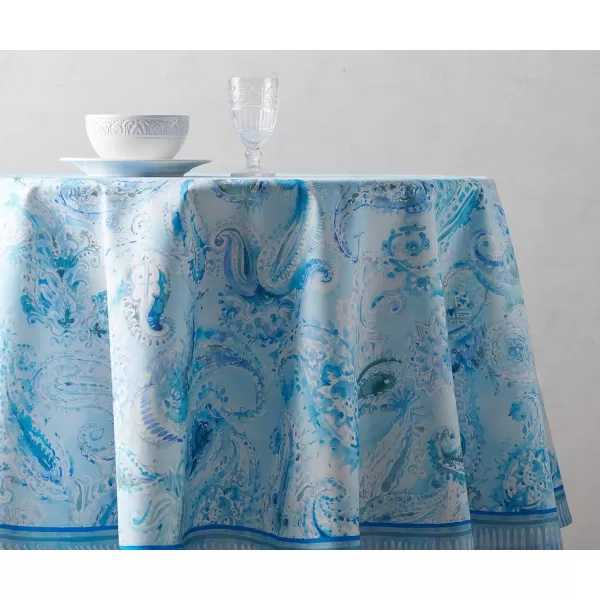 Maison d Hermine Table Cover 100 Combed Cotton Premium Decorative Tablecloth 70x108 Rectangle Tablecloths Washable for Dining Home Wedding Banquet Buffet  Pastries70 Diameter Table Cloth Paisley Blues